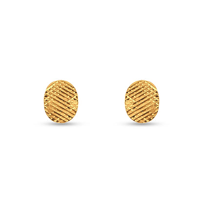 22k Gold Lightweight Button Design Earrings