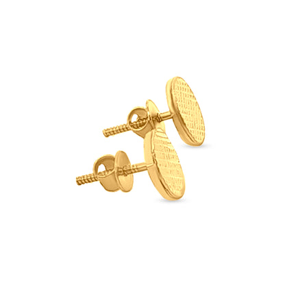 22k Gold Lightweight Button Design Earrings