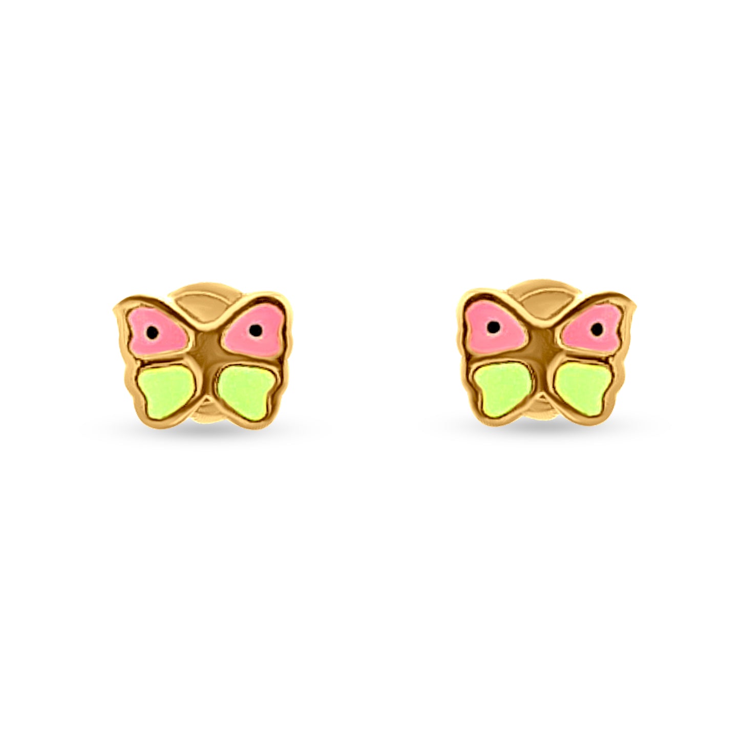 22k Gold Colorful Butterfly Studs