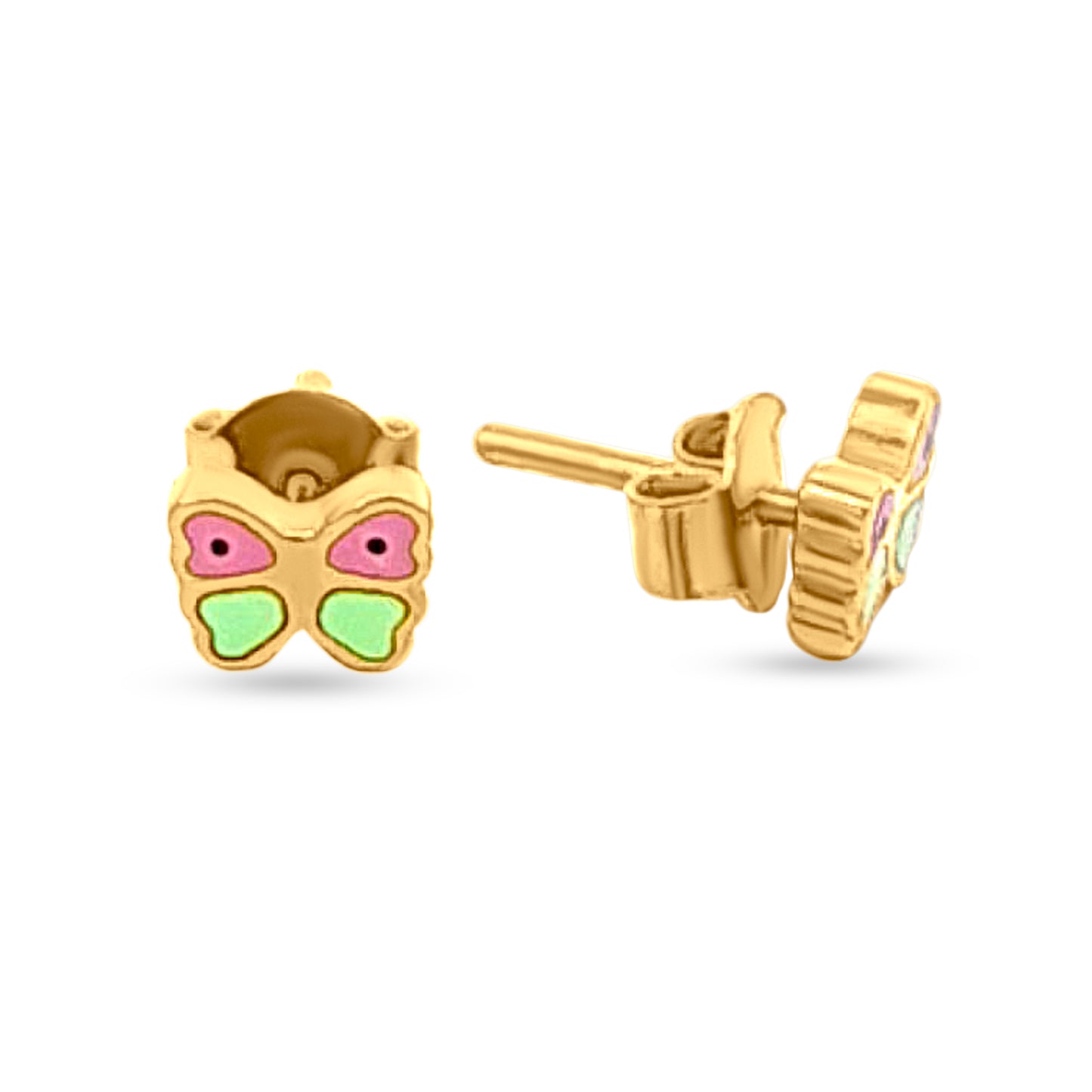 22k Gold Colorful Butterfly Studs