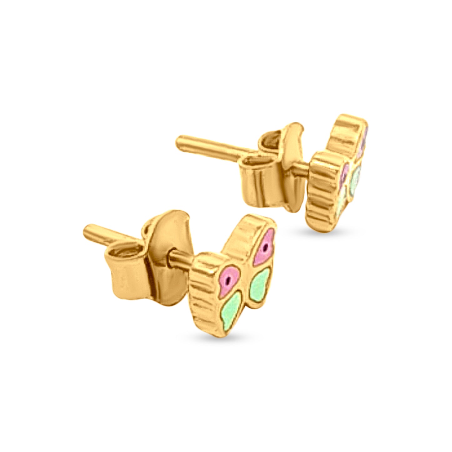 22k Gold Colorful Butterfly Studs