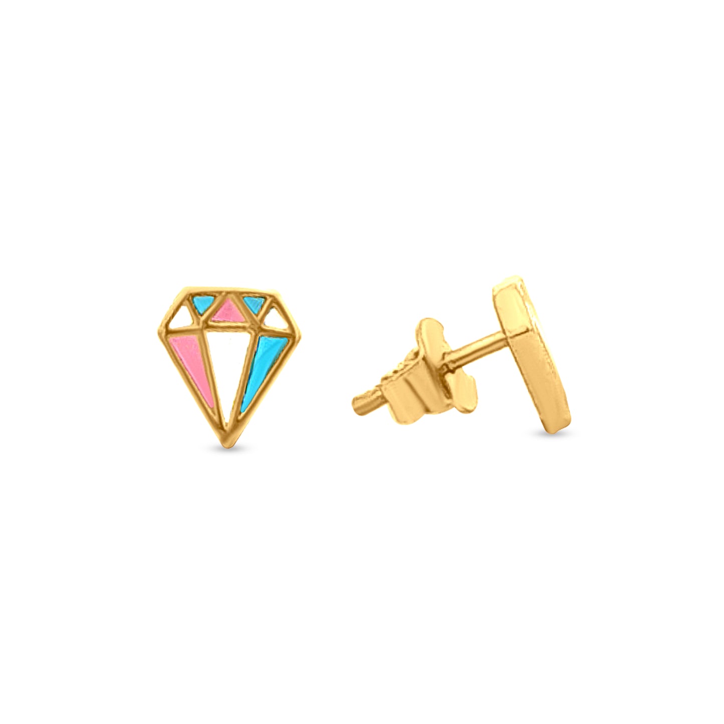 Minimalist Gold Diamond Motif Earrings