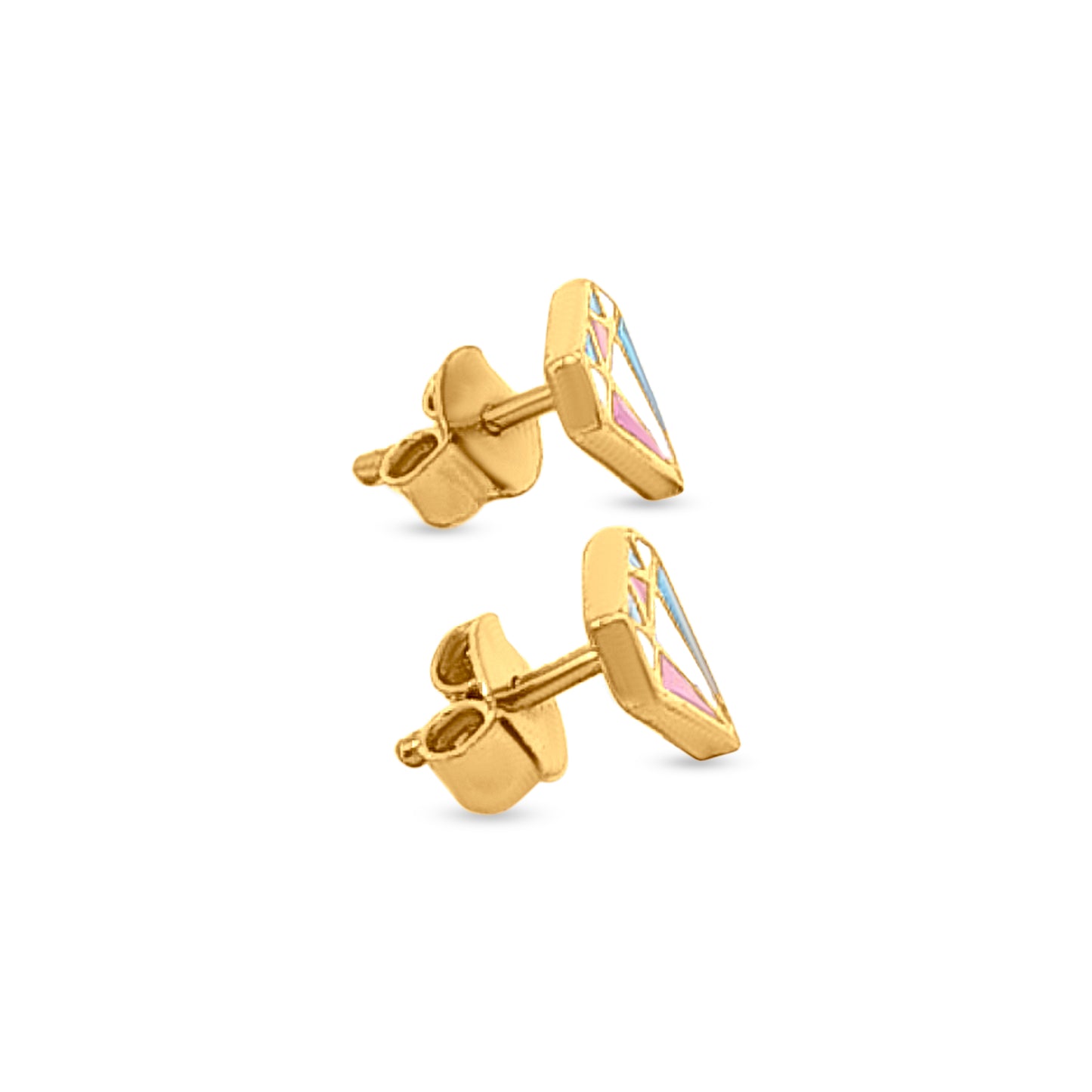 Minimalist Gold Diamond Motif Earrings