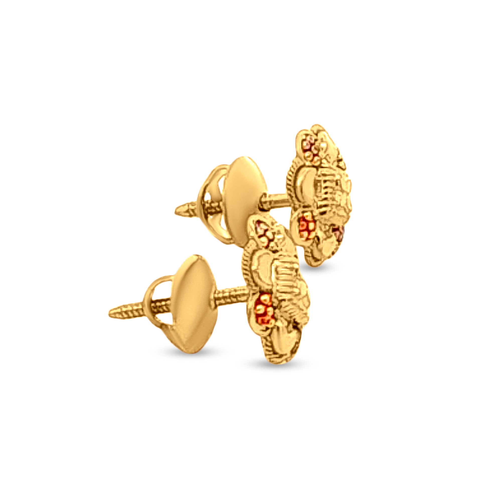 Minimalist Gold Floral Small Traditional Studs for Women/Girls