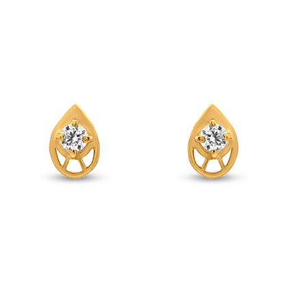 22k Gold Stone-Centered Earrings